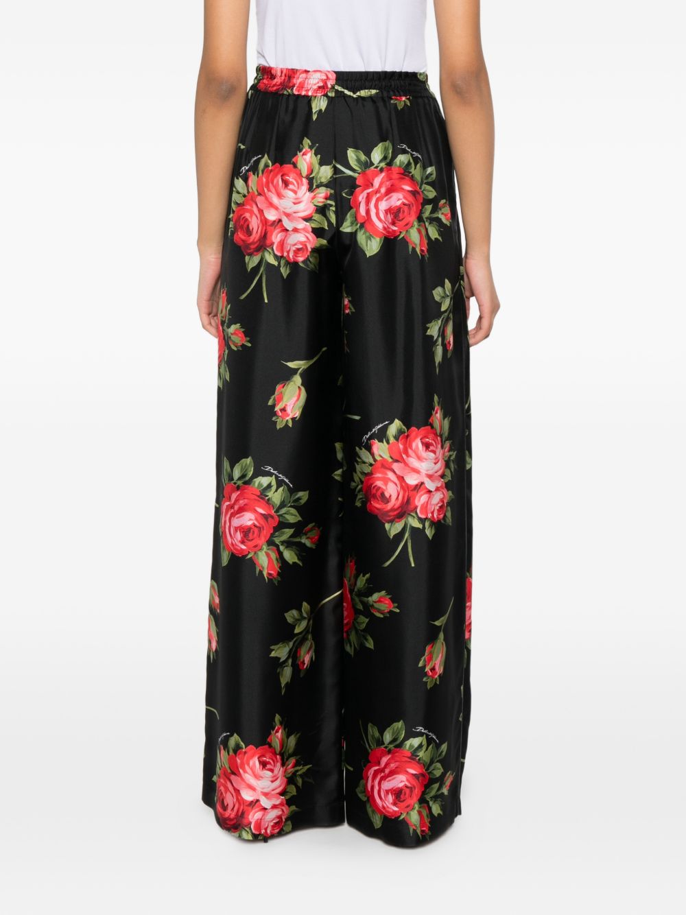 DOLCE e GABBANA Pantaloni ampi in seta 
