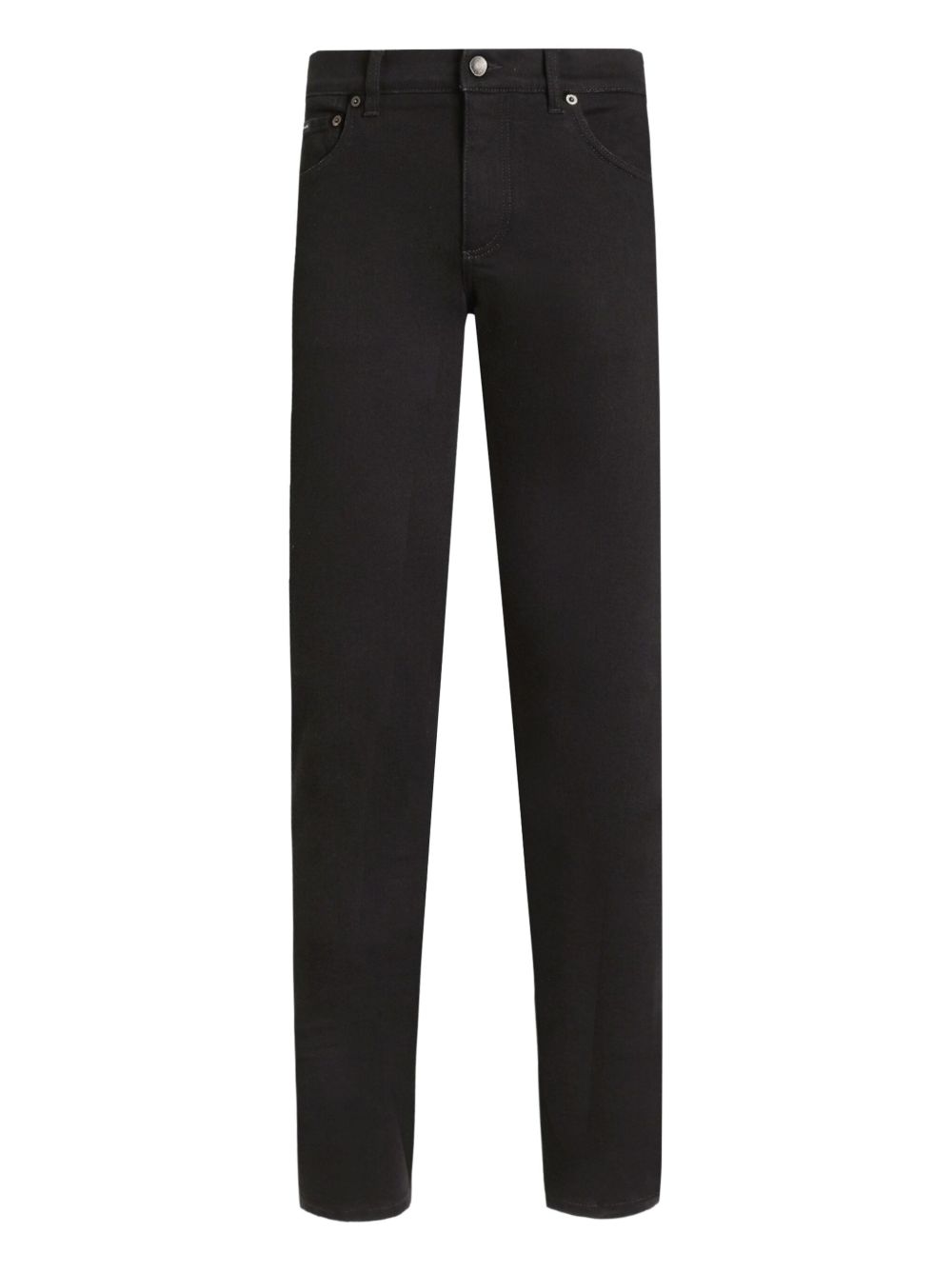 DOLCE e GABBANA Jeans nero con targhetta logo 