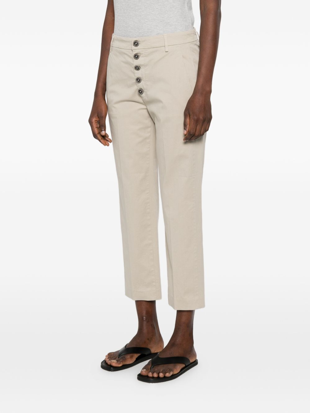 DONDUP Pantaloni Nima beige con bottoni 