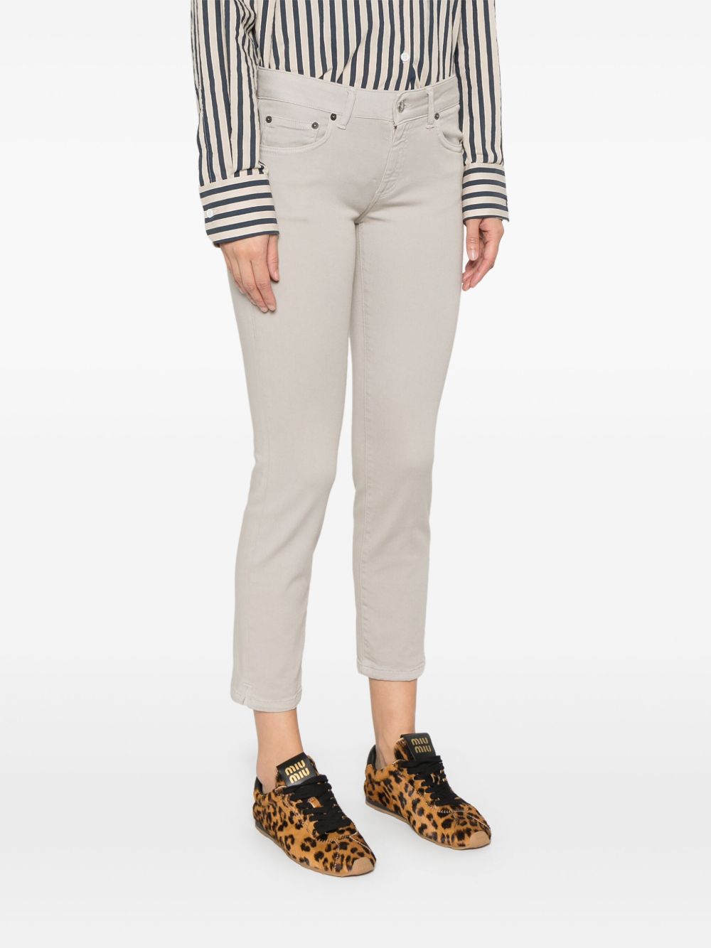 DONDUP Pantaloni skinny in cotone elasticizzato grigio 
