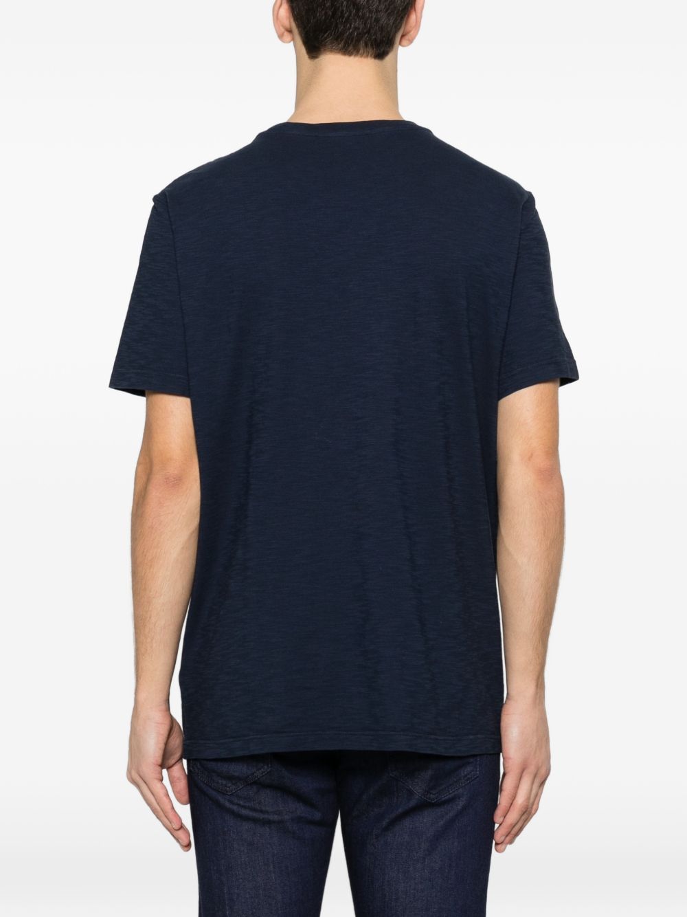 DONDUP T-shirt in cotone blu con logo 