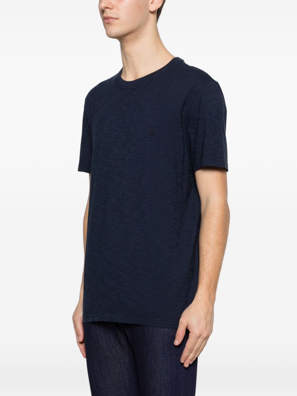 DONDUP T-shirt in cotone blu con logo 