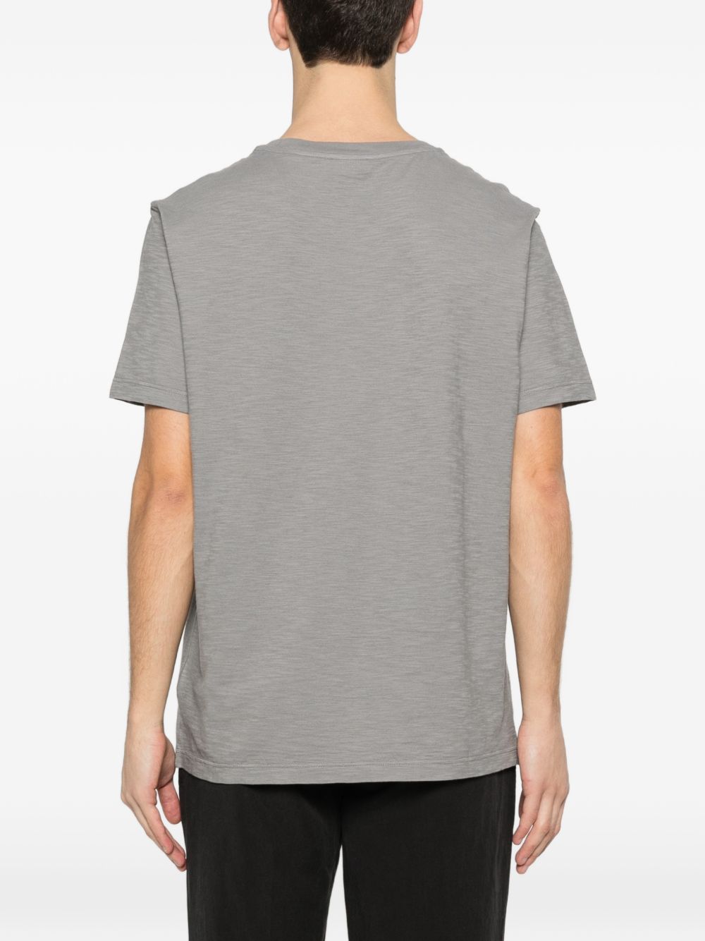 DONDUP T-shirt in cotone grigio con logo 