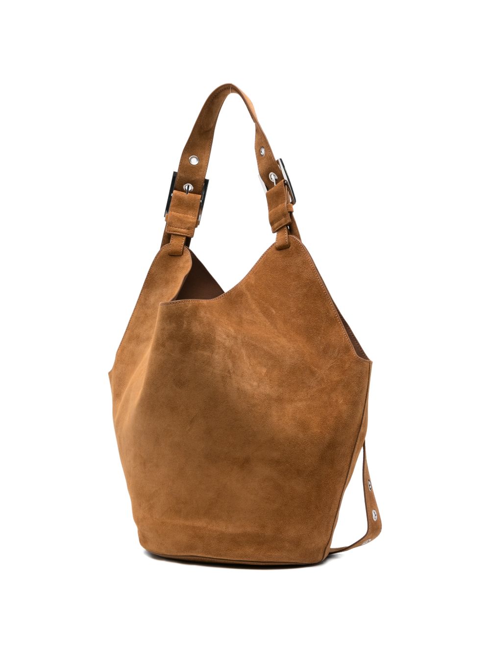 DONDUP Borsa a spalla Big Hobo in camoscio marrone 