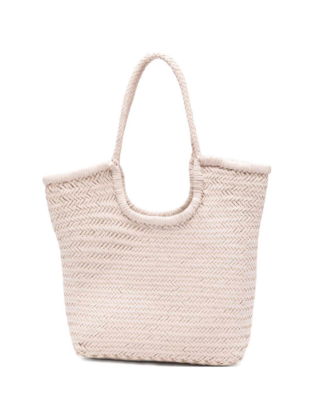 DRAGON DIFFUSION Borsa shopping Diagonal beige in pelle intrecciata 