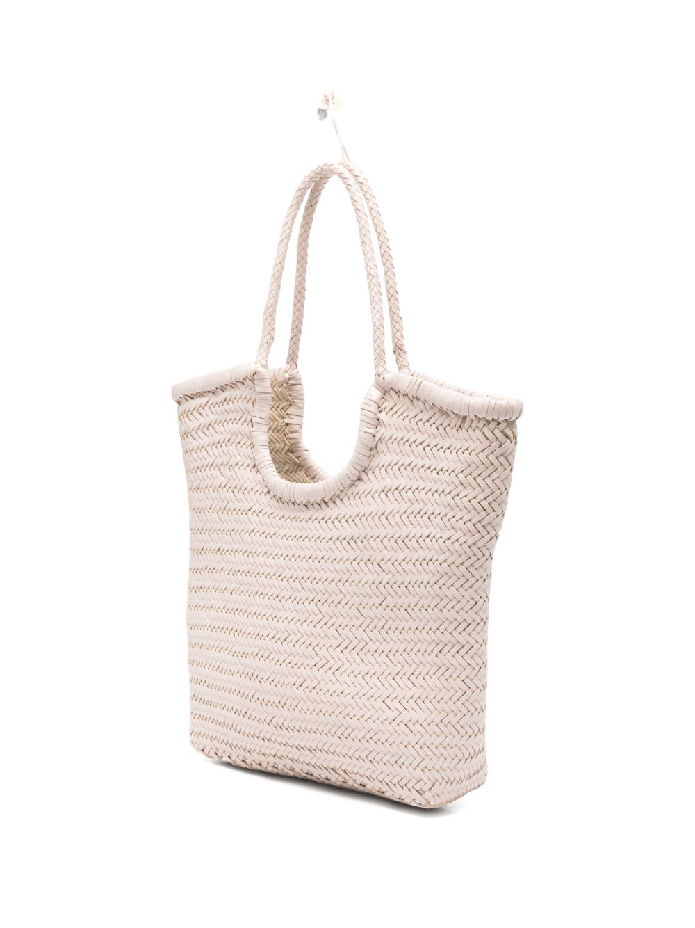 DRAGON DIFFUSION Borsa shopping Diagonal beige in pelle intrecciata 