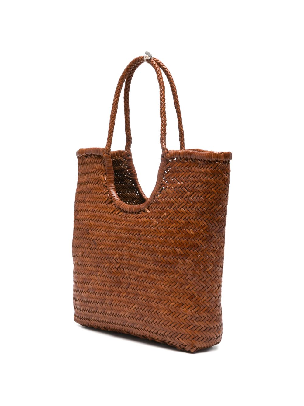 DRAGON DIFFUSION Borsa shopping Diagonal marrone in pelle intrecciata 