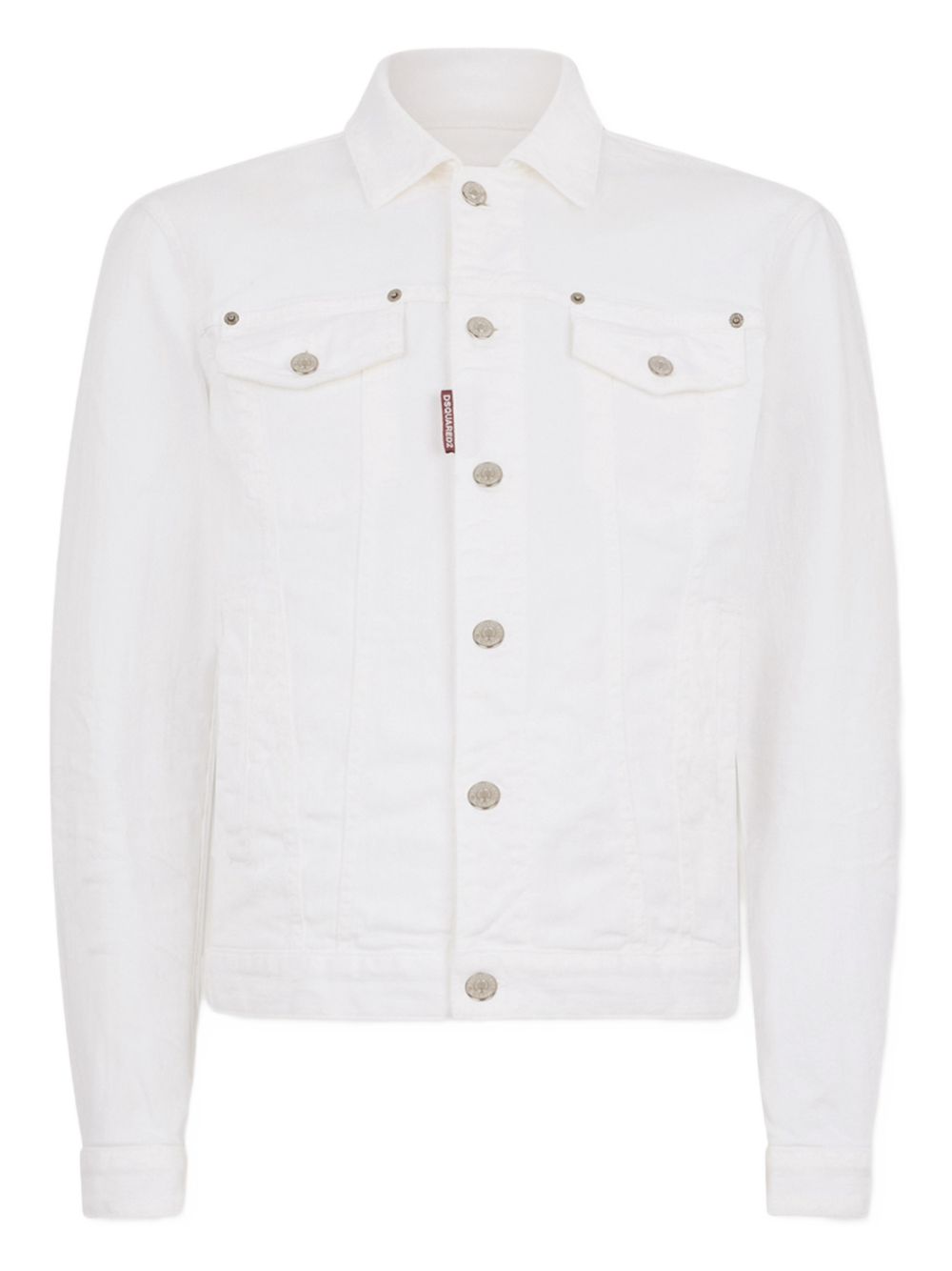 DSQUARED2 Giacca denim bianca con applicazione 