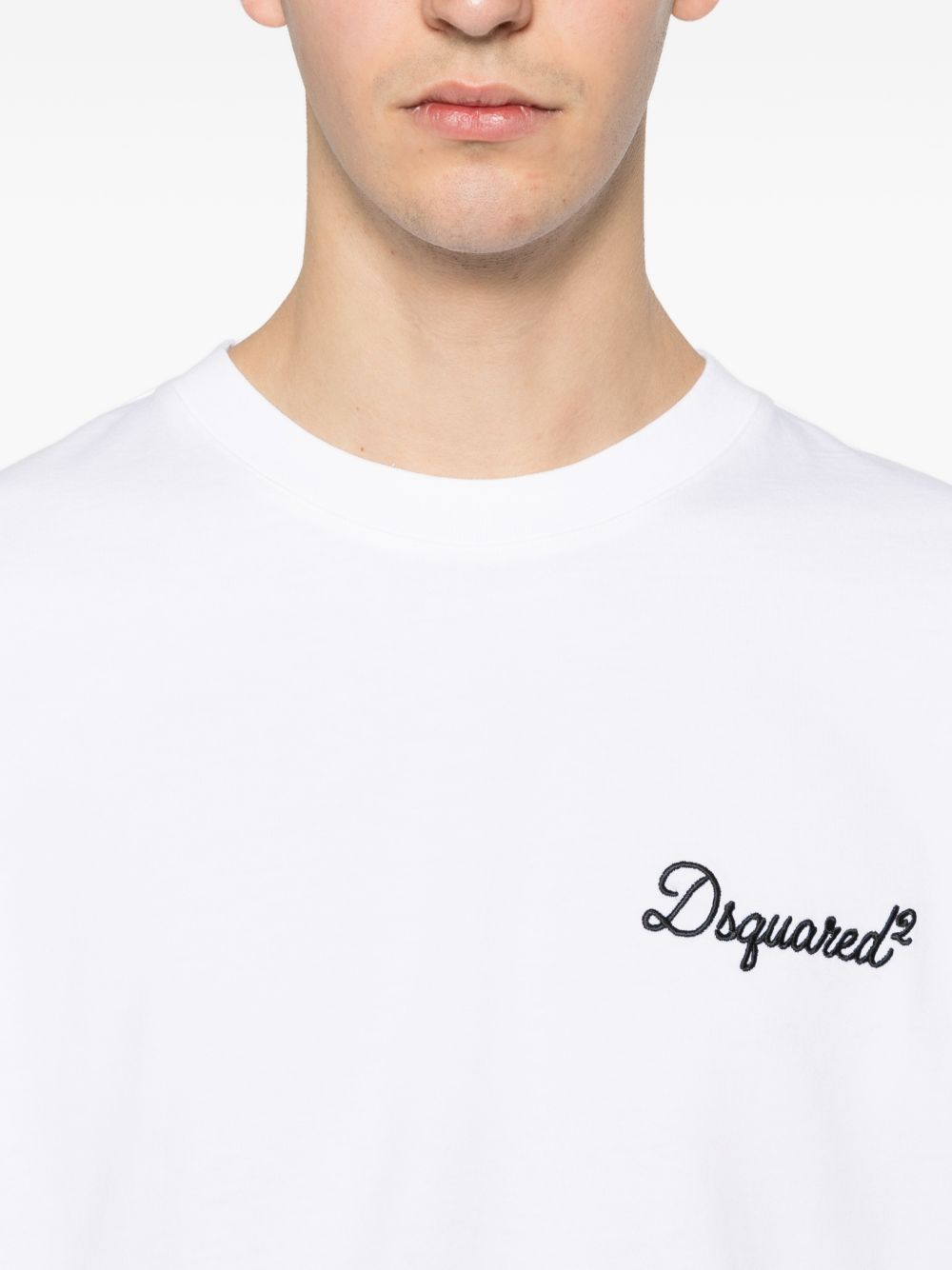 DSQUARED2 T-shirt in cotone bianco con logo 