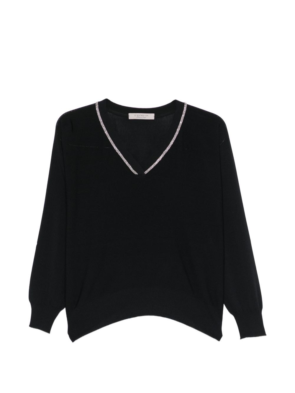 D EXTERIOR Maglia con scollo a V nera 