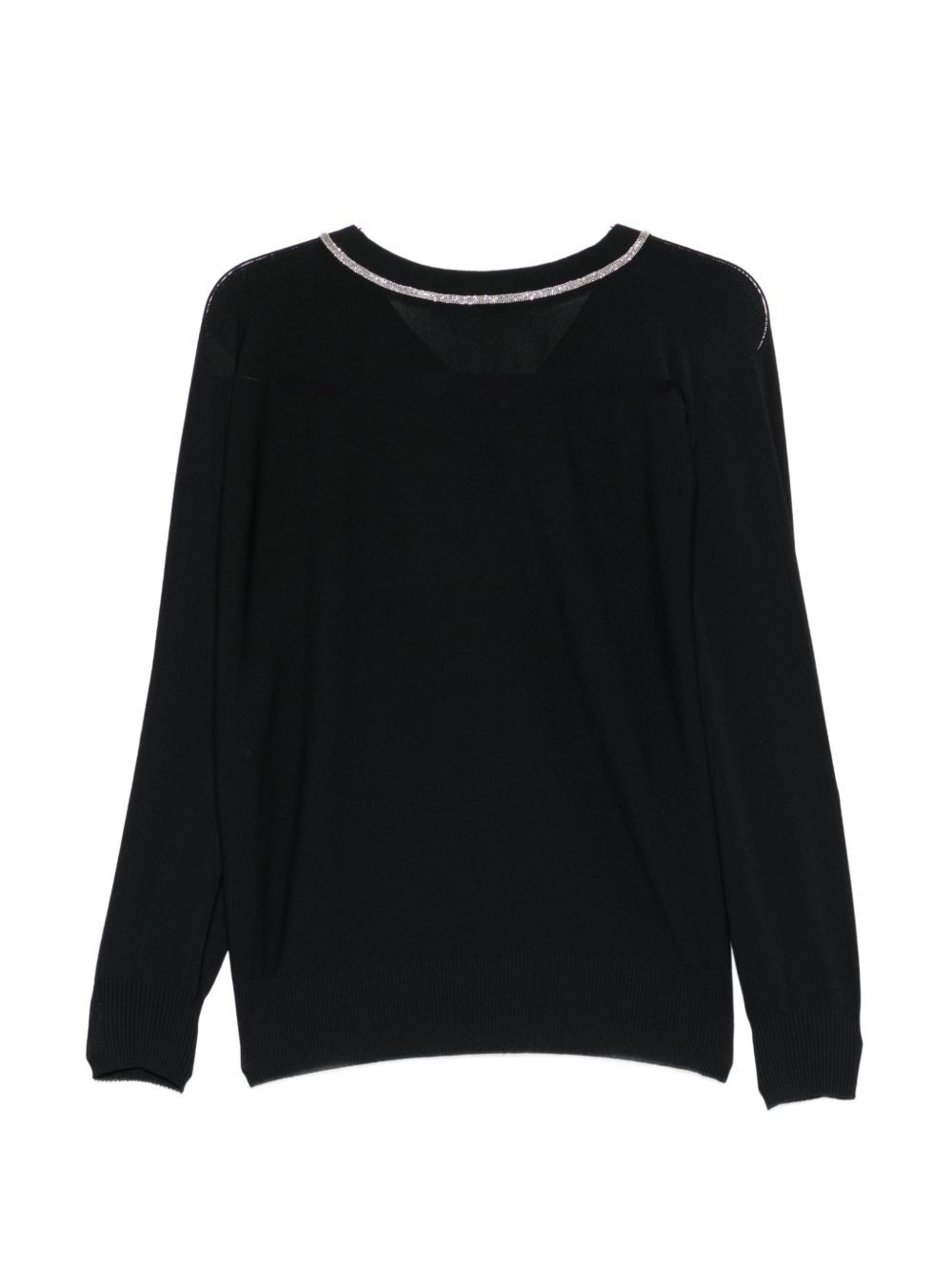 D EXTERIOR Maglia con scollo a V nera 