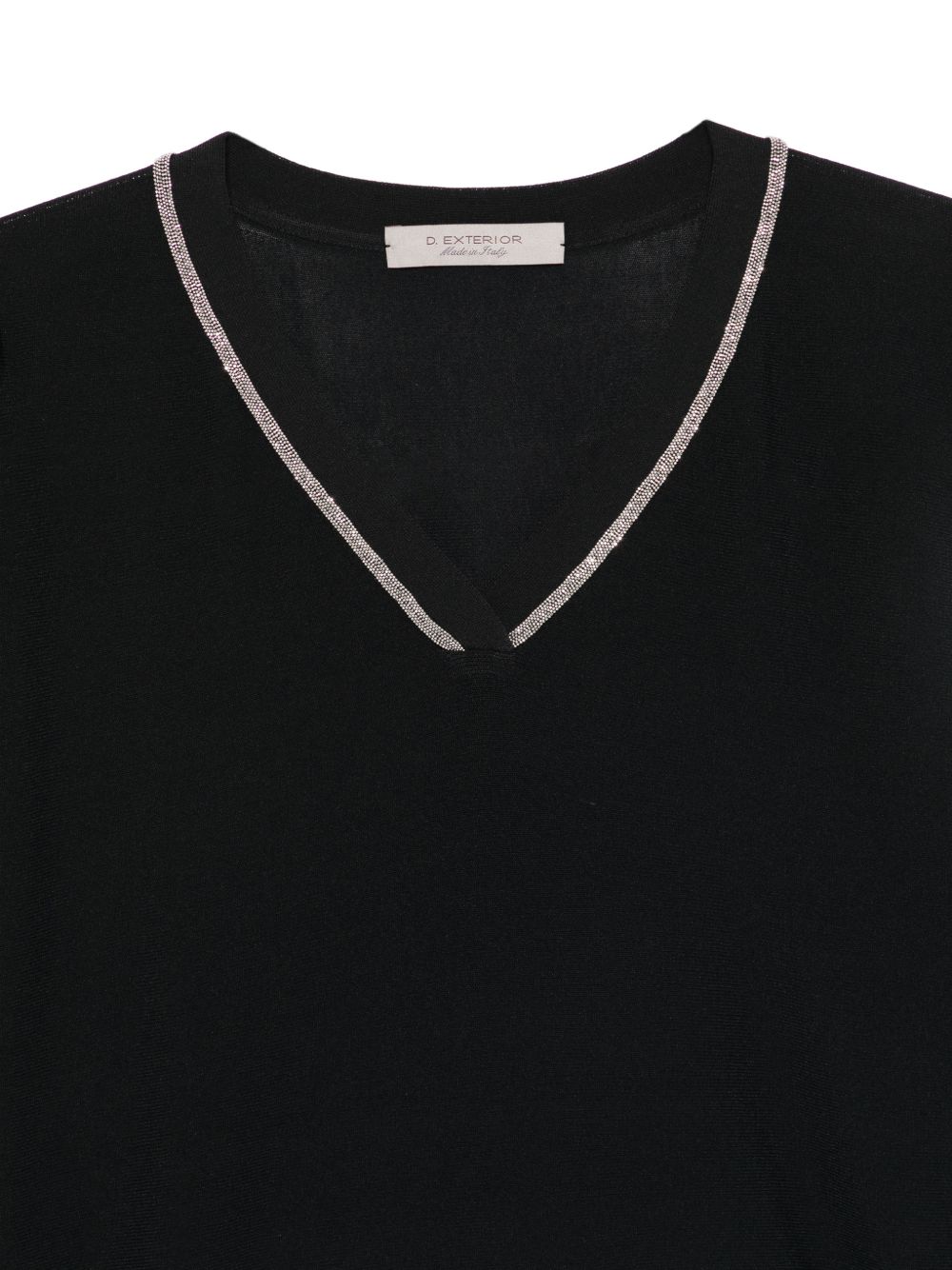 D EXTERIOR Maglia con scollo a V nera 