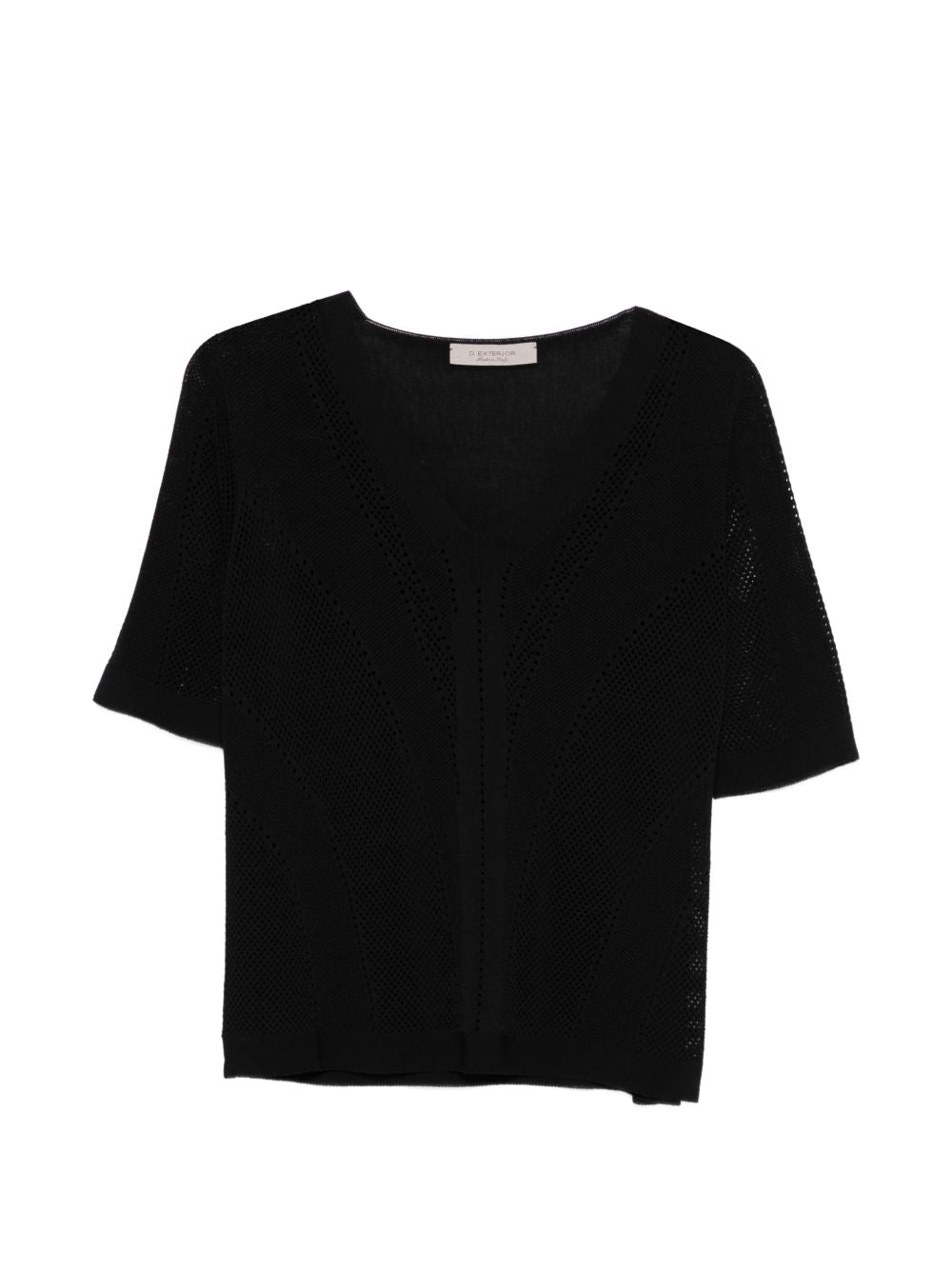 D EXTERIOR Maglia nera con scollo a V 