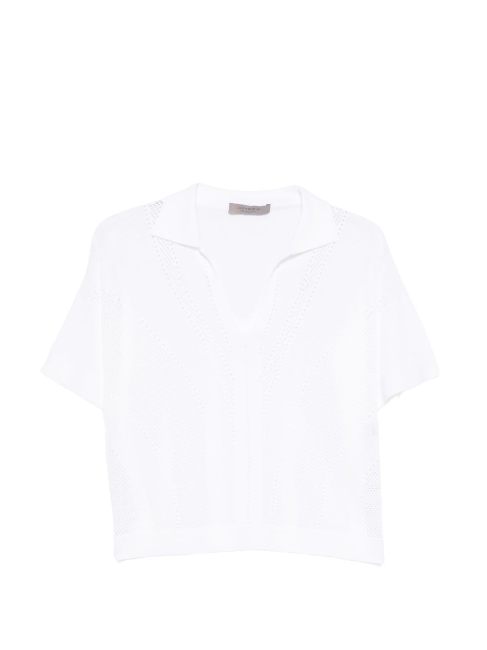 D EXTERIOR Polo in maglia bianca 