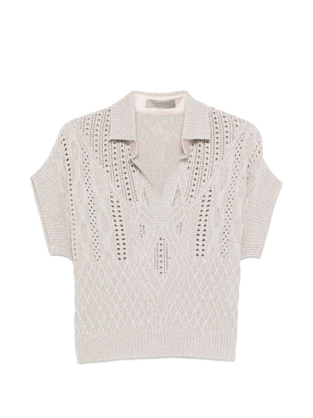 D EXTERIOR Polo in maglia grigia 
