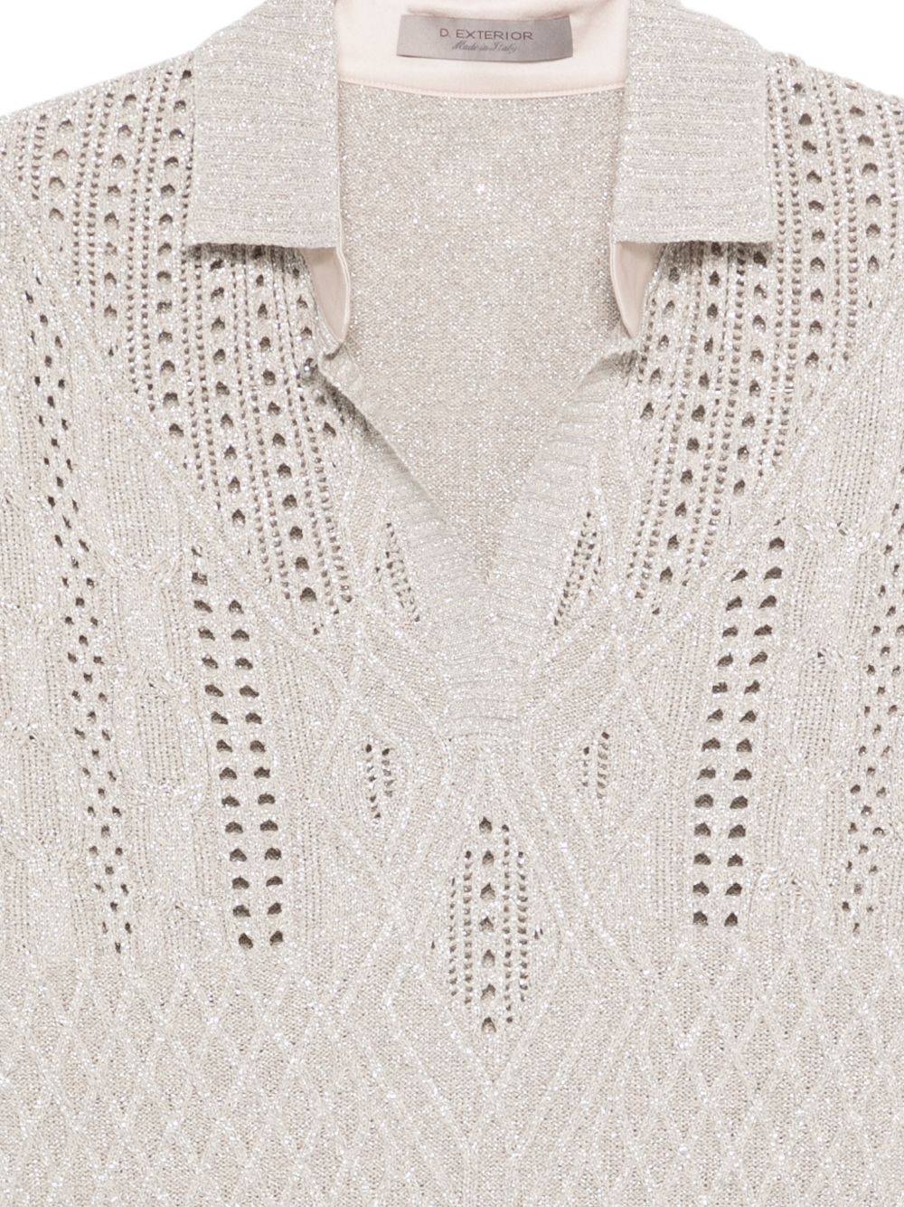 D EXTERIOR Polo in maglia grigia 