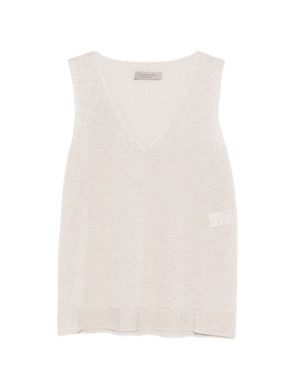 D EXTERIOR Top con scollo a V in lurex 