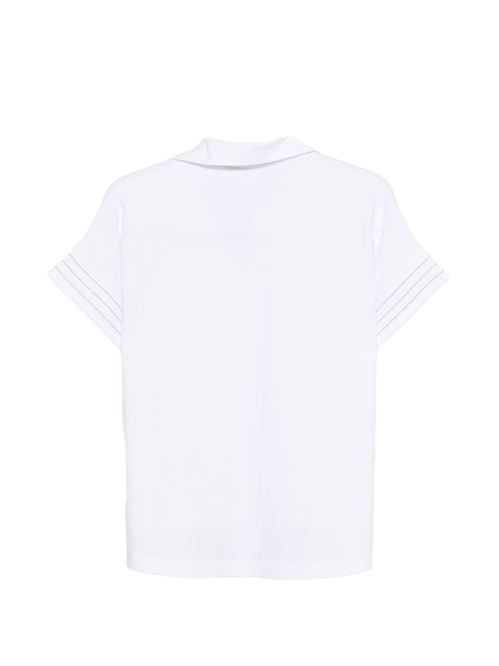 D EXTERIOR Polo in cotone elastticizzato bianco 