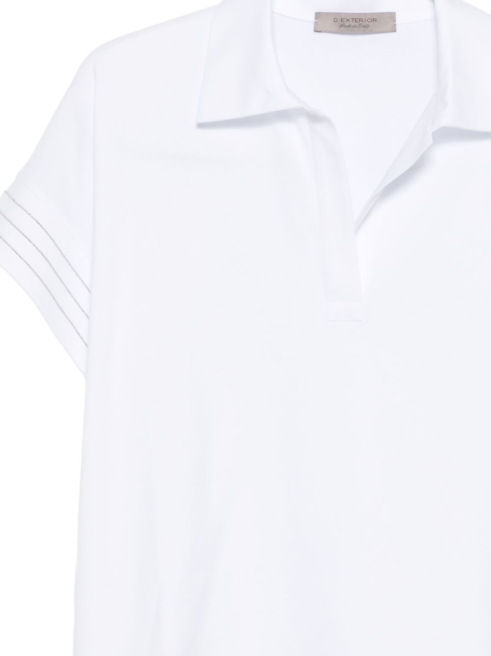 D EXTERIOR Polo in cotone elastticizzato bianco 