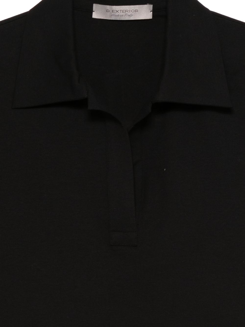 D EXTERIOR Polo in cotone elasticizzato nero 