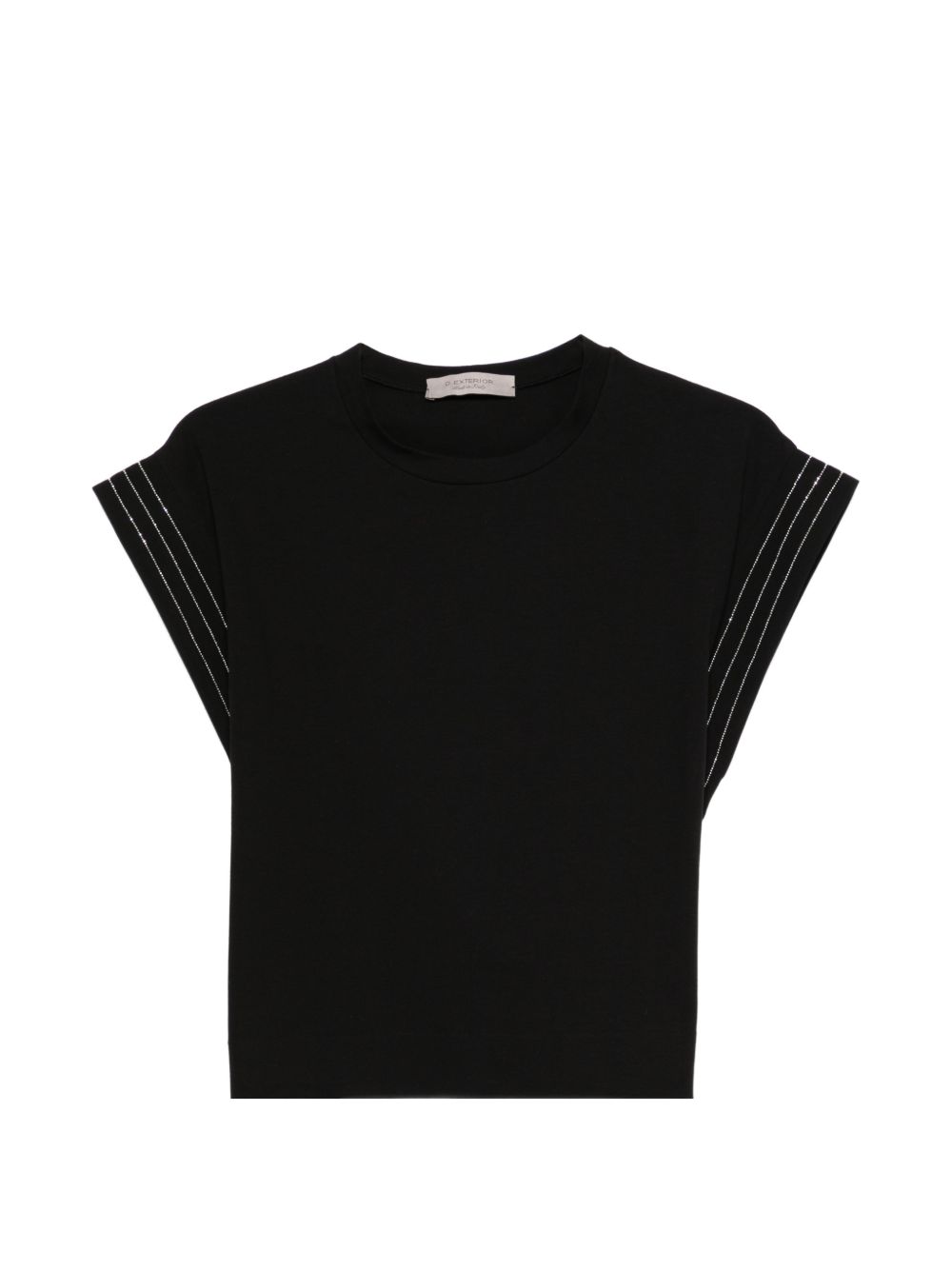 D EXTERIOR T-shirt in cotone elasticizzato nero 