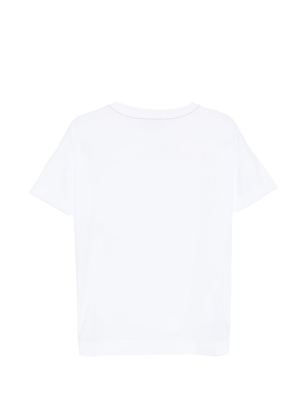 D EXTERIOR T-shirt a maniche corte in cotone elasticizzato bianco 