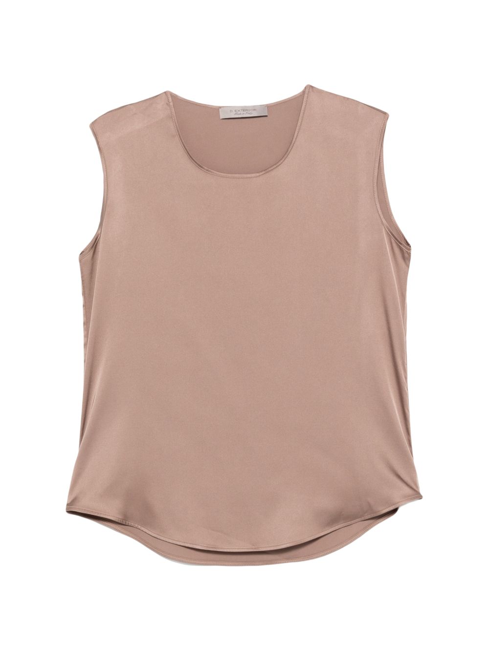 D EXTERIOR Top satinato marrone Mock 