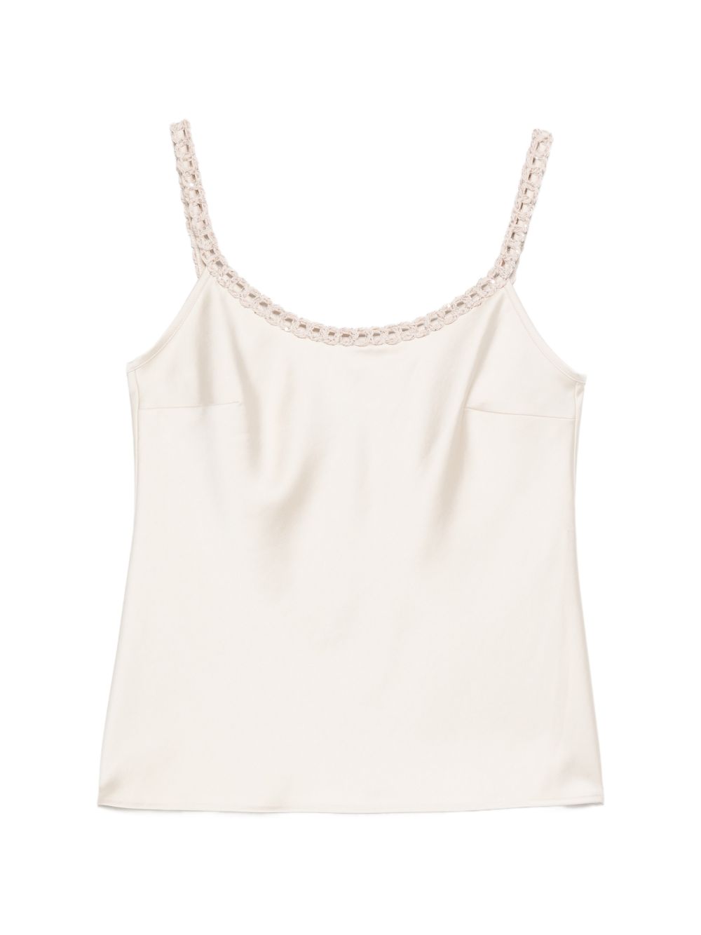 D EXTERIOR Top in simil raso avorio con spalline sottili 