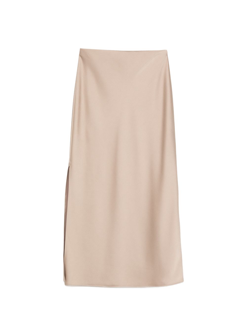 D EXTERIOR Gonna midi in satin beige 