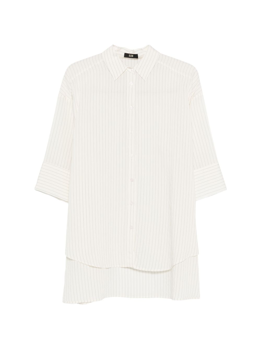 ELEH Camicia bianca a righe oversize in cotone panna 