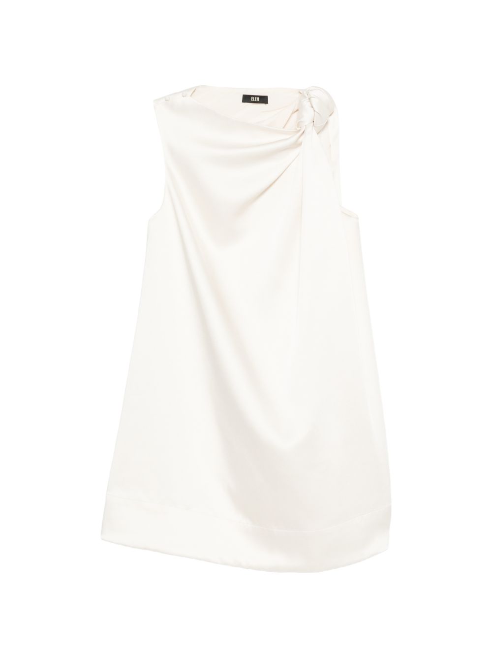ELEH Mini abito con scollo asimmetrico e drappeggio bianco 