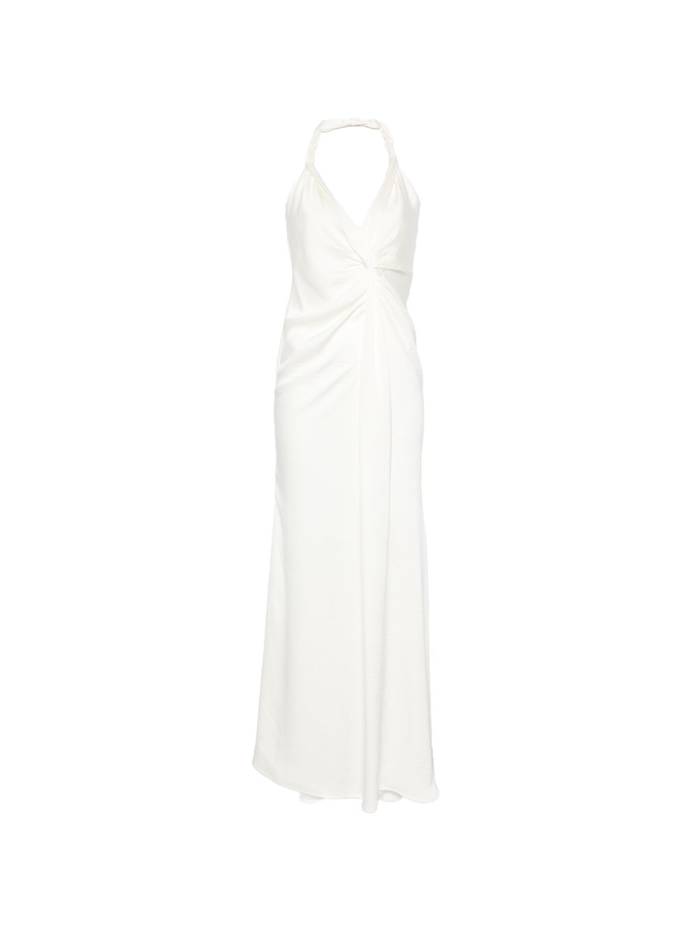 ELEH Abito lungo elegante bianco con scollatura frontale 