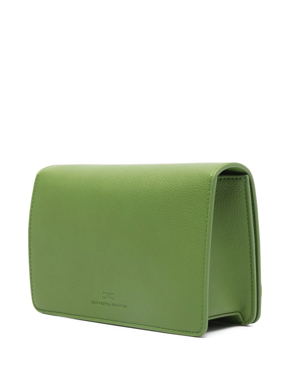 ELISABETTA FRANCHI Borsa a tracolla verde aloe con logo oro 