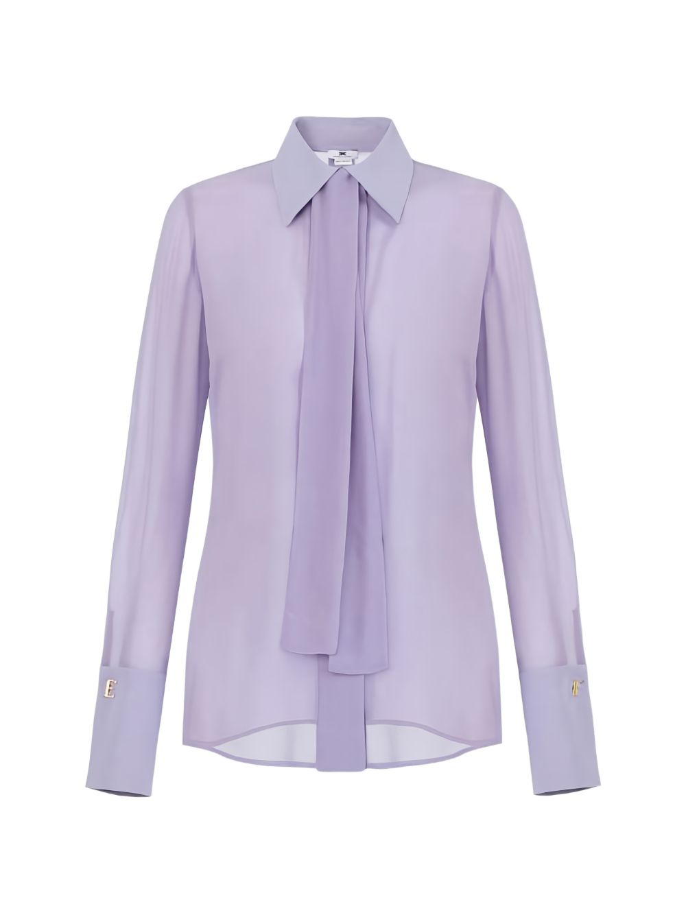 ELISABETTA FRANCHI Camicia a maniche lunghe in seta lilla 