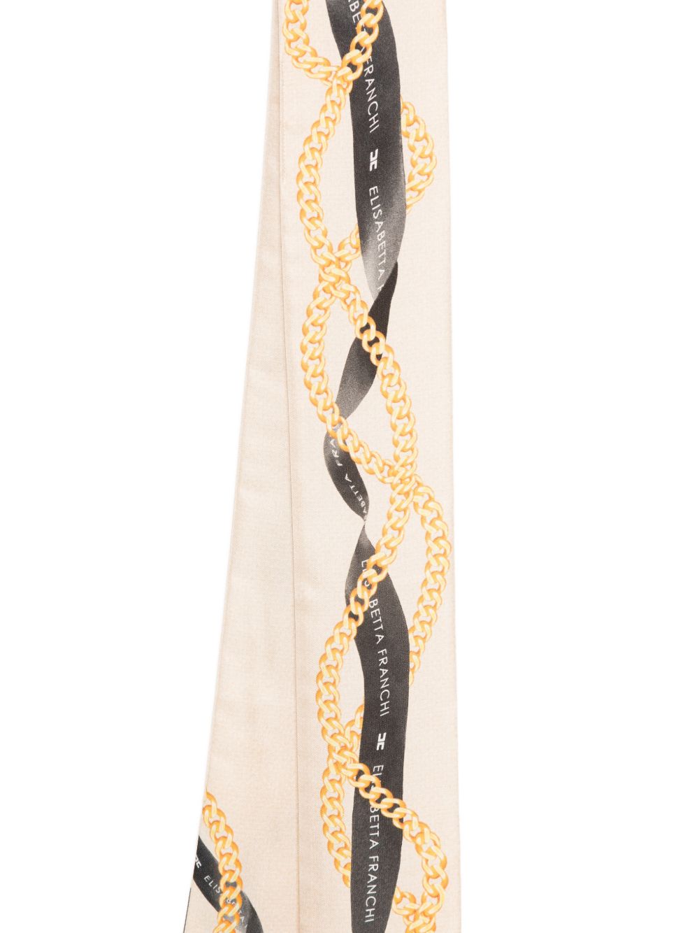 ELISABETTA FRANCHI Foulard con stampa grafica color marrone 