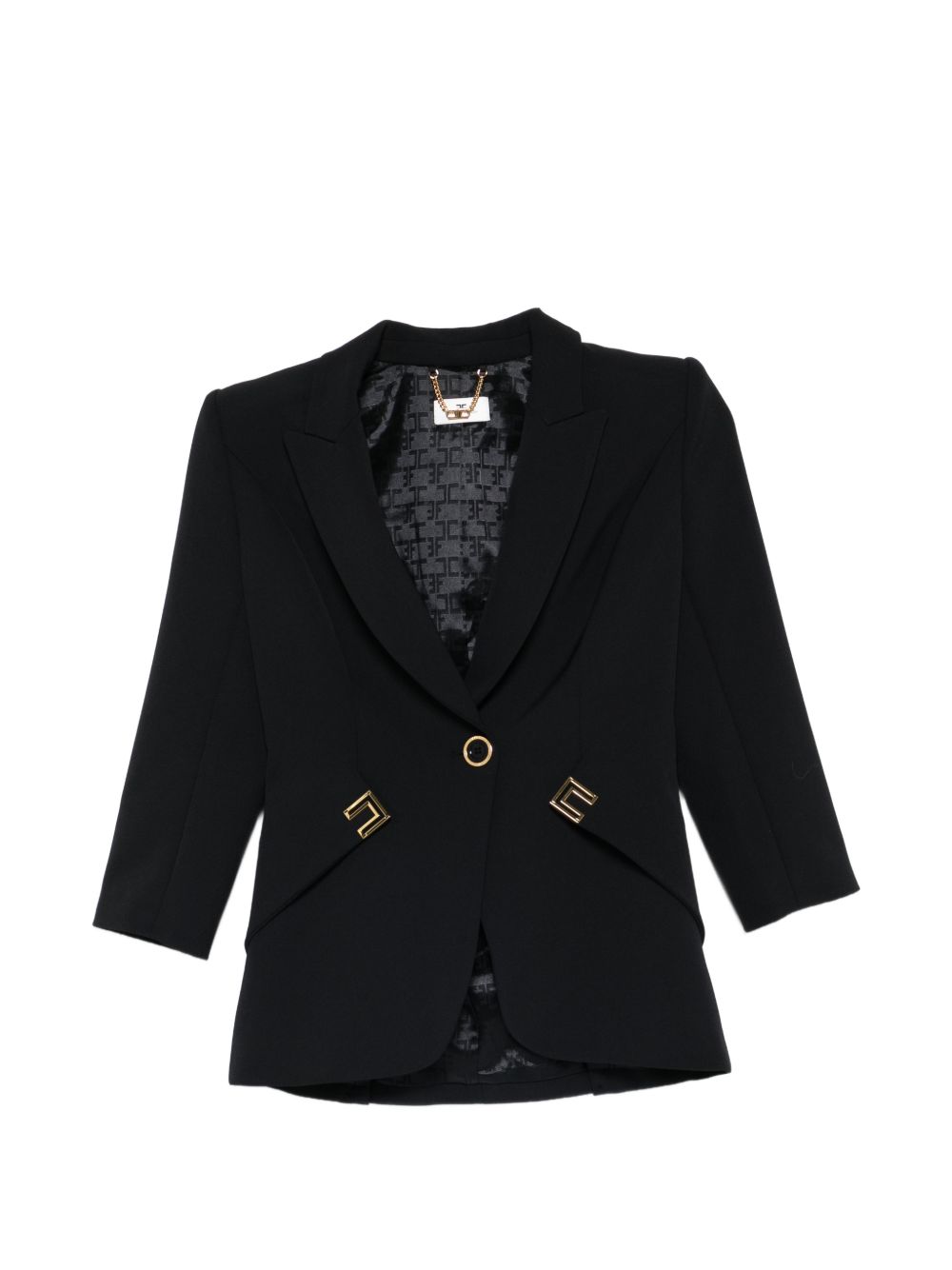 ELISABETTA FRANCHI Giacca blazer nera con maniche a 3/4 