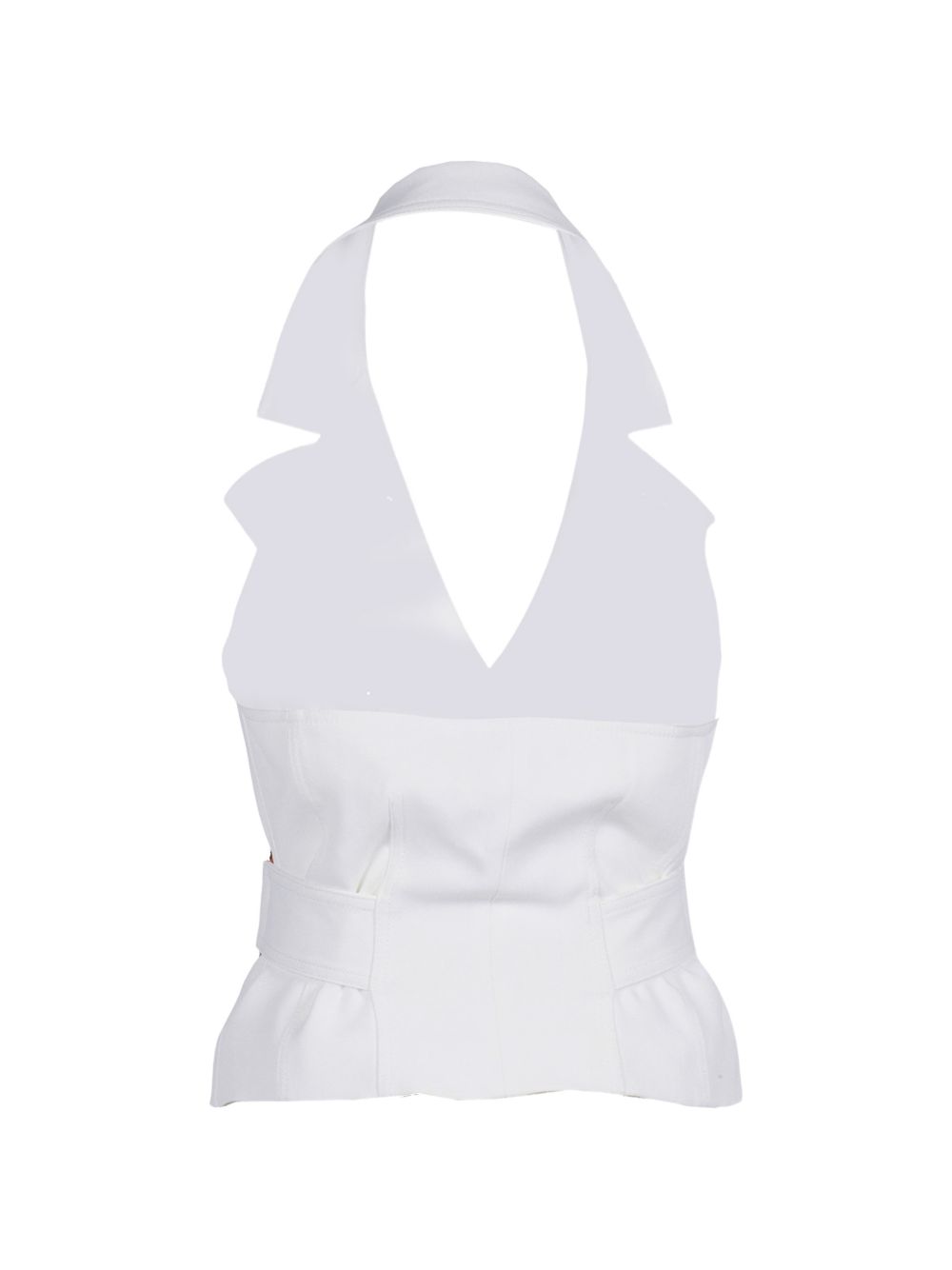 ELISABETTA FRANCHI Gilet bianco con cintura in vita 
