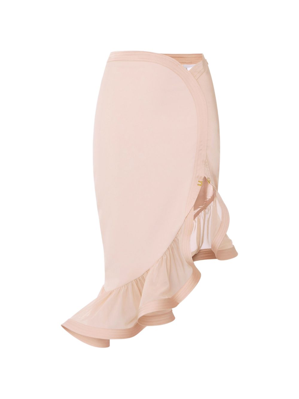 ELISABETTA FRANCHI Gonna midi rosa con ruches 