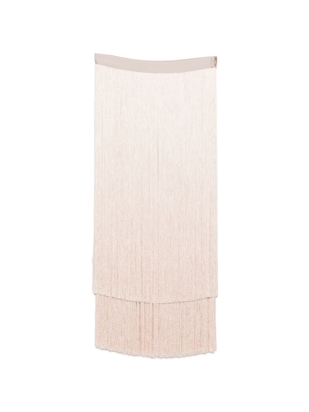 ELISABETTA FRANCHI Gonna midi con frange color rosa cipria 