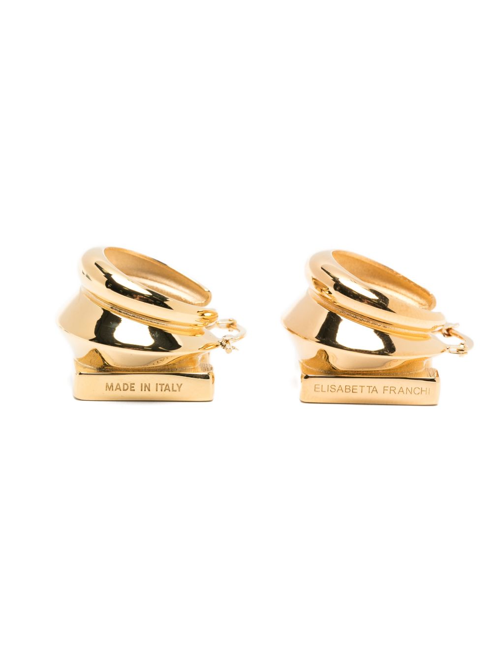 ELISABETTA FRANCHI Orecchini oro con logo 