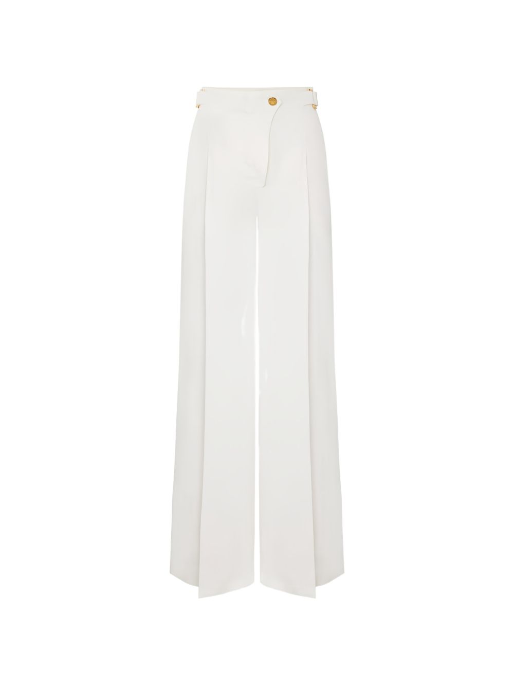 ELISABETTA FRANCHI Pantaloni bianchi avorio a gamba larga 