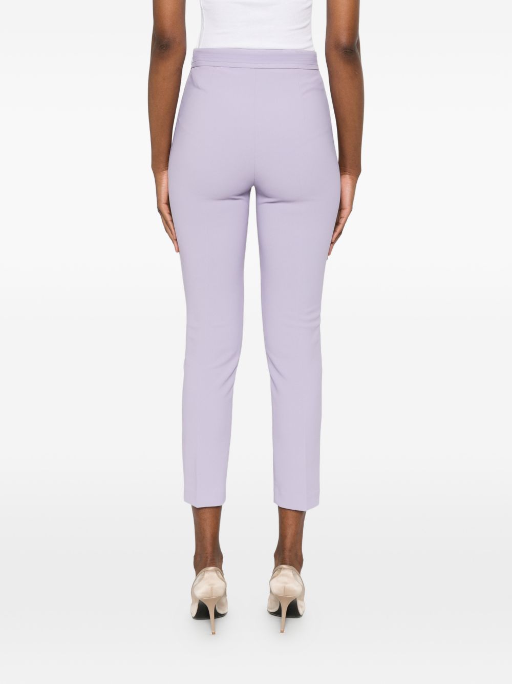 ELISABETTA FRANCHI Pantaloni taglio sartoriale in tessuto lilla 
