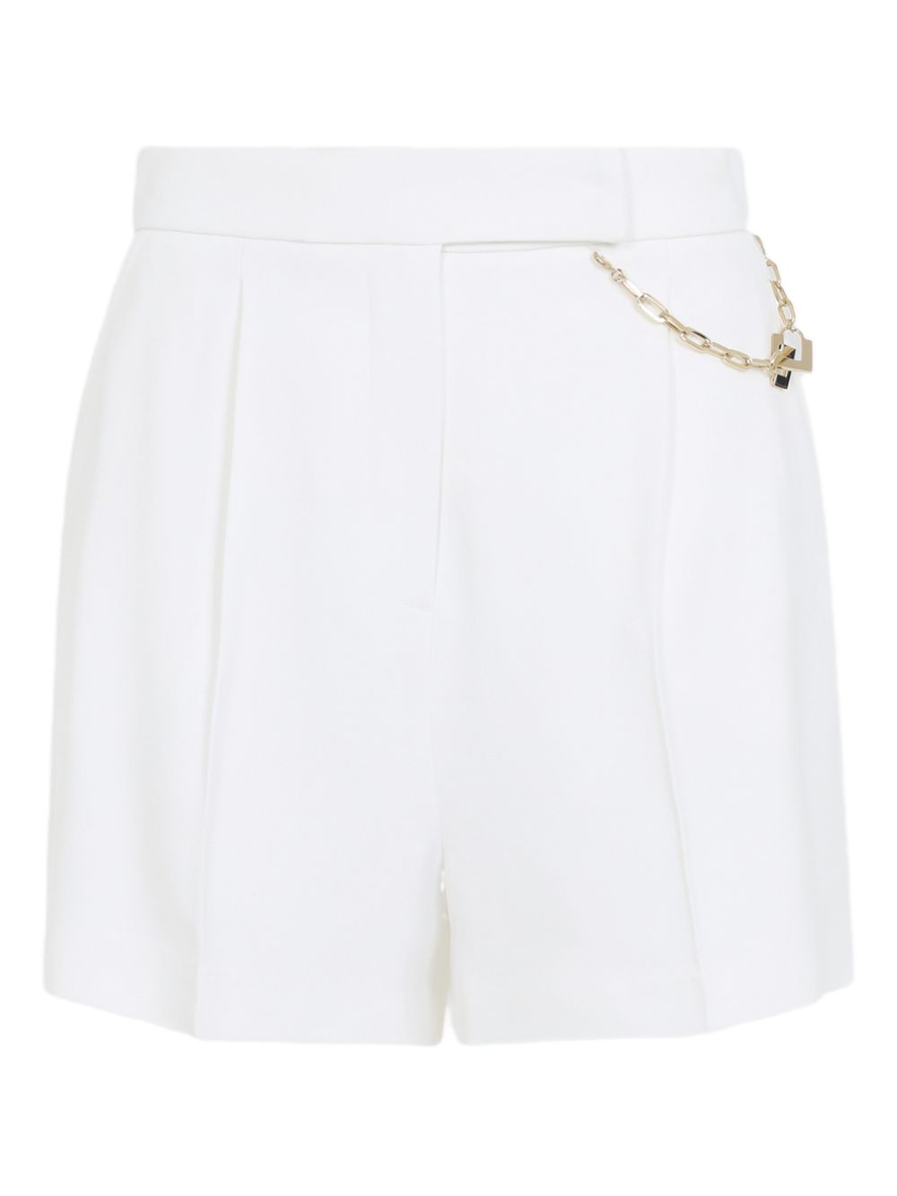 ELISABETTA FRANCHI Pantaloncini bianchi con pendaglio charm 