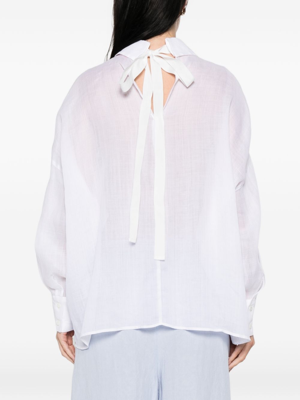 ERMANNO FIRENZE Camicia bianca con ricamo fiori 