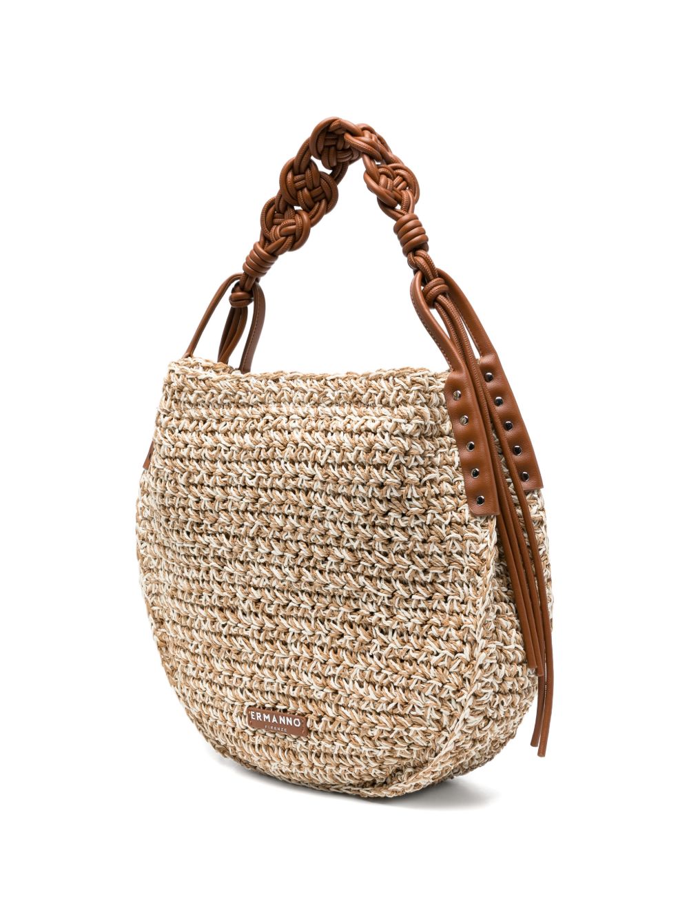 ERMANNO FIRENZE Borsa in raffia con logo 