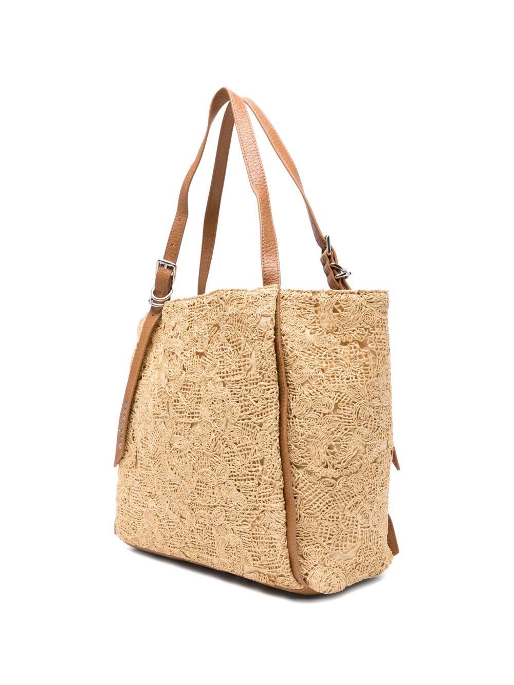ERMANNO FIRENZE Borsa shopping in rafia con logo 