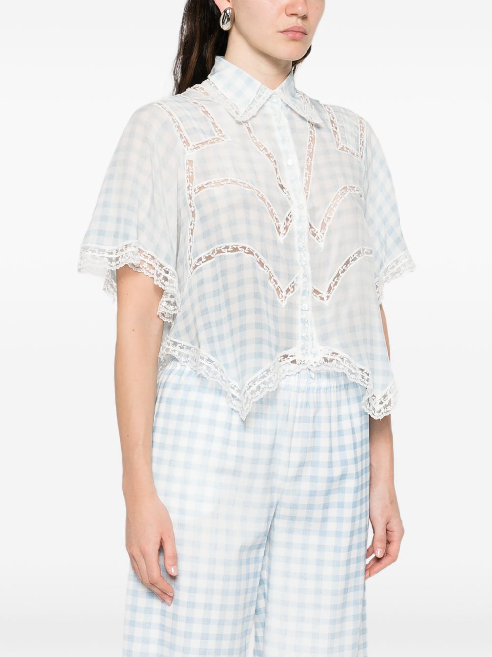 ERMANNO SCERVINO Camicia con motivo a quadri con pizzo 
