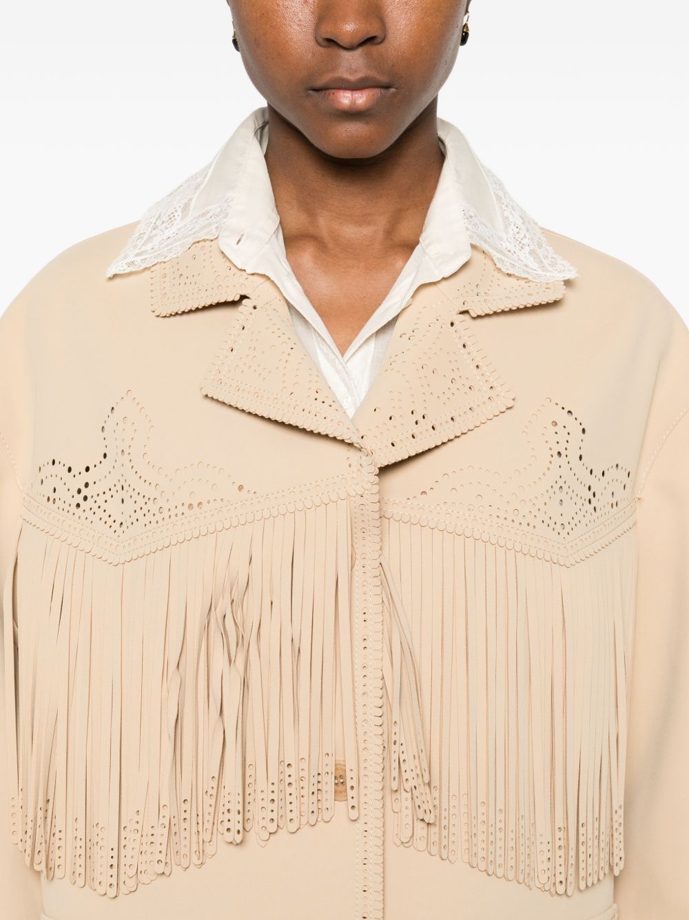ERMANNO SCERVINO Blazer con frange beige 
