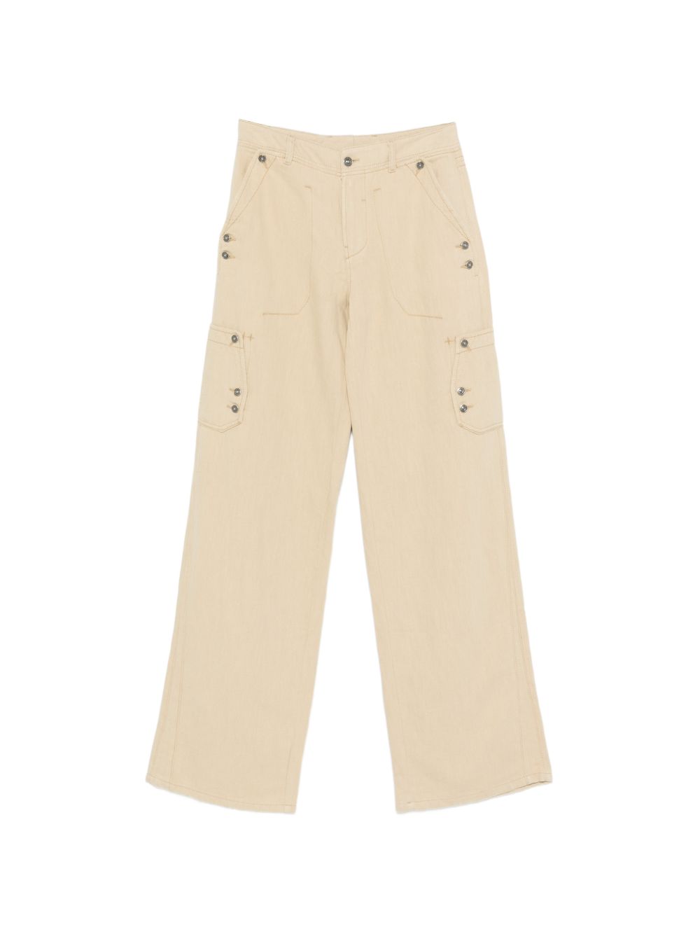 ERMANNO SCERVINO Jeans morbido in cotone e lino beige 