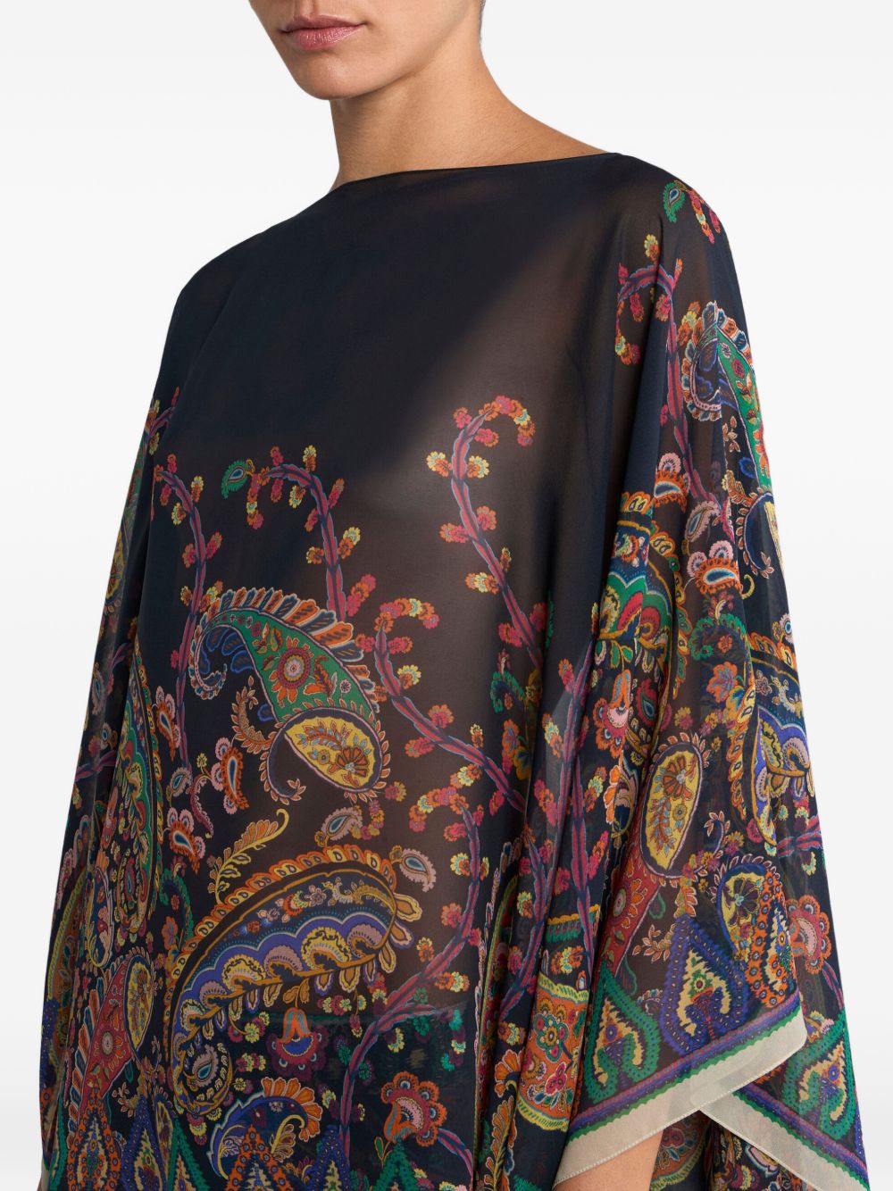 ETRO Poncho in seta stampata 